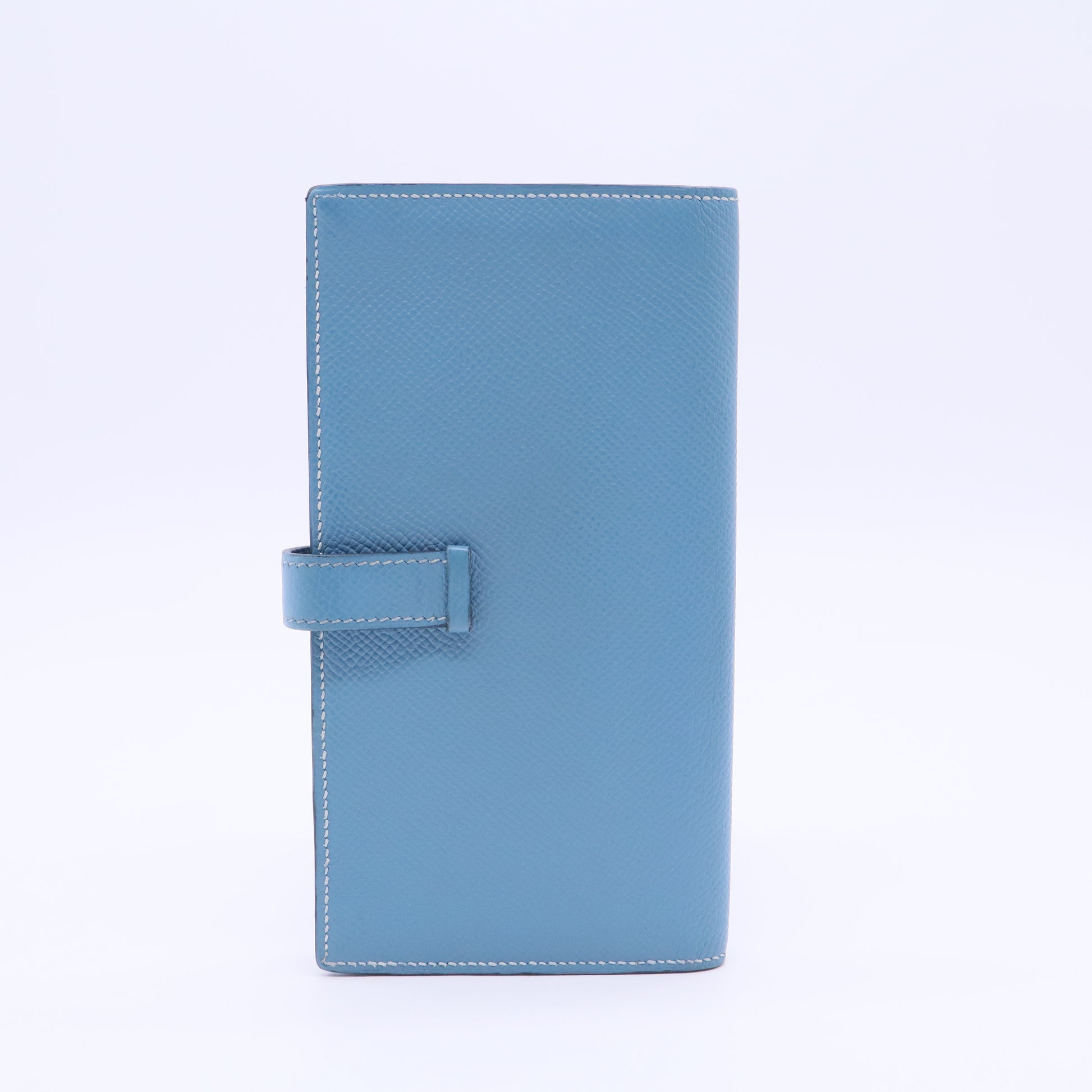 Bearn Long Wallet Epsom Blue SHW Stamp Square N W20211