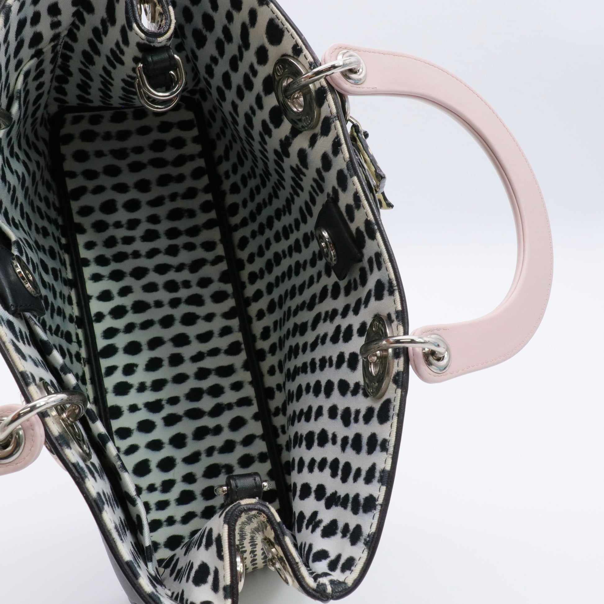 Calfskin Medium Spotted Diorissimo Bag Pink twins