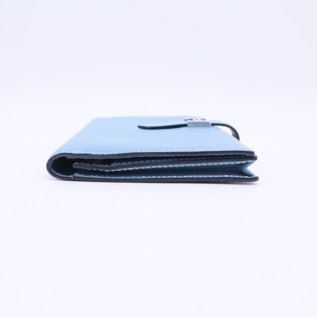 Bearn Long Wallet Epsom Blue SHW Stamp Square N W20211