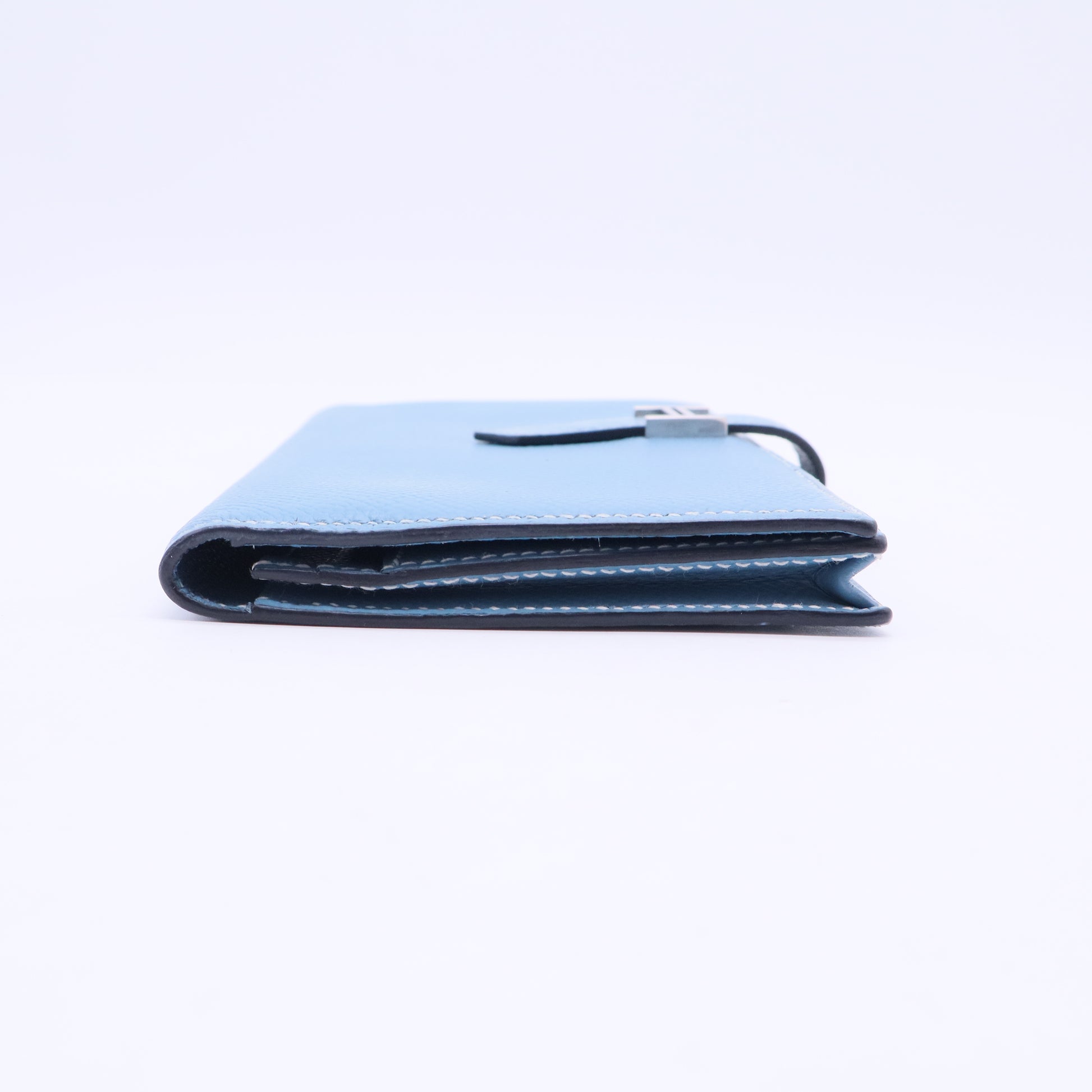 Bearn Long Wallet Epsom Blue SHW Stamp Square N W20211