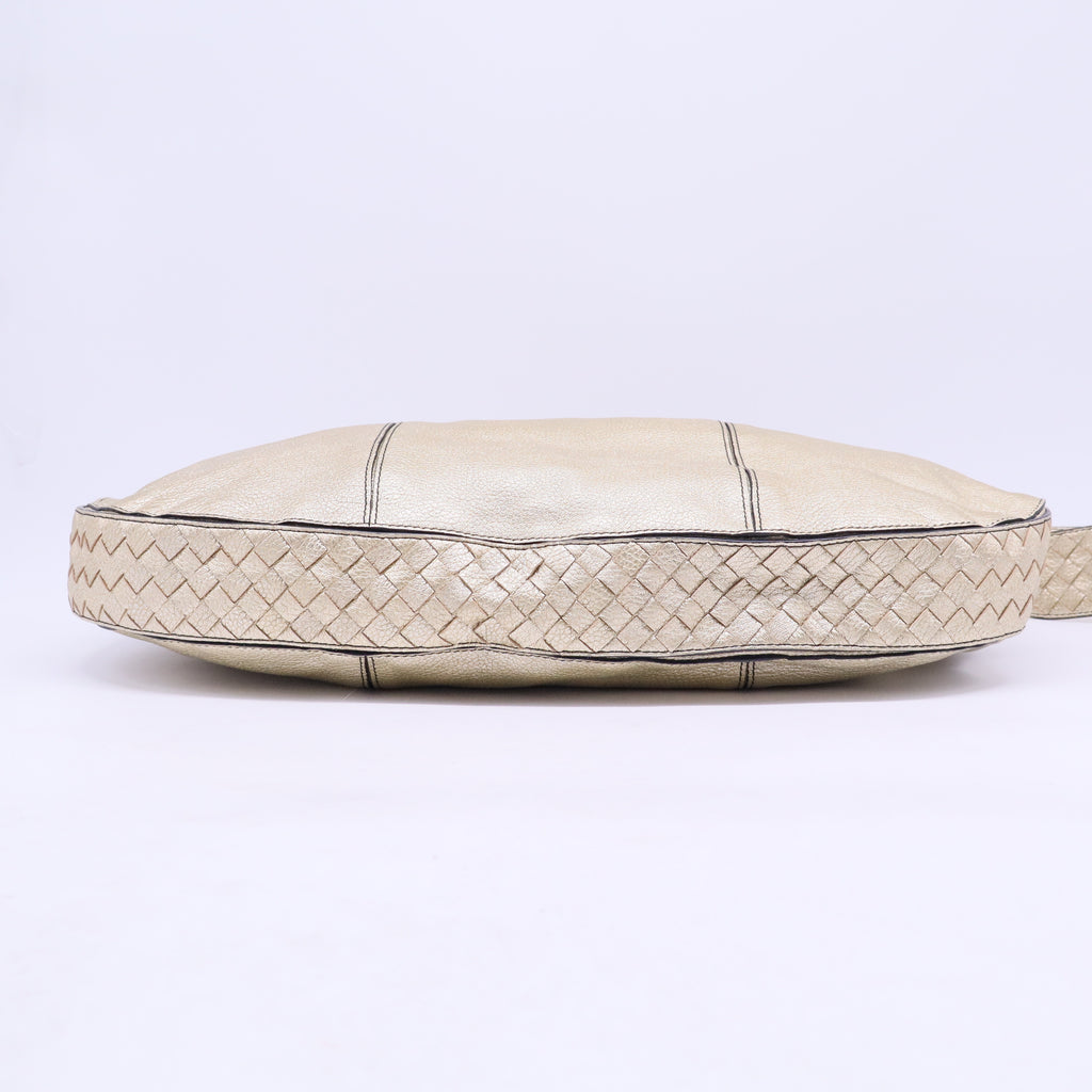 Intrecciato-Trimmed Large City Hobo