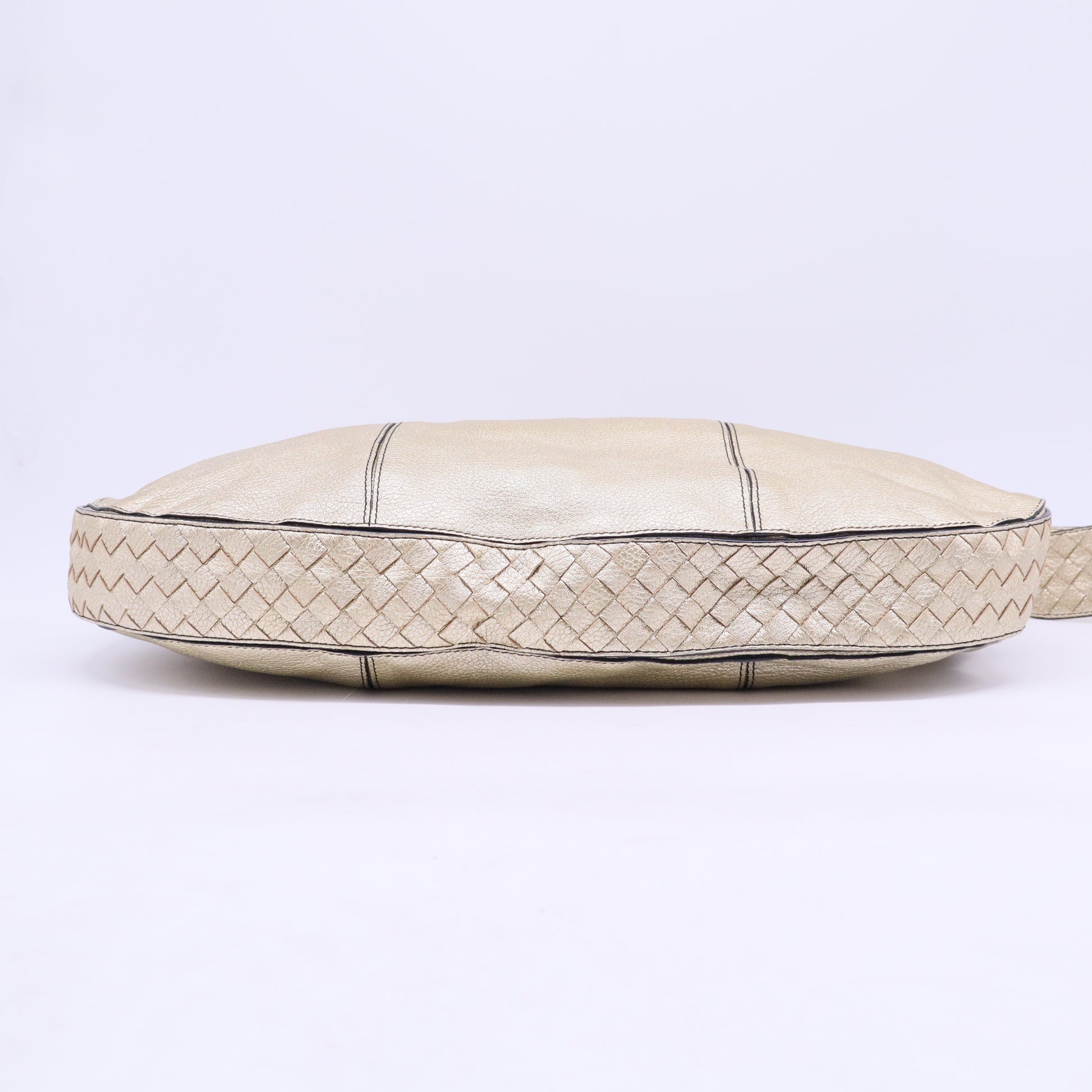 Intrecciato-Trimmed Large City Hobo