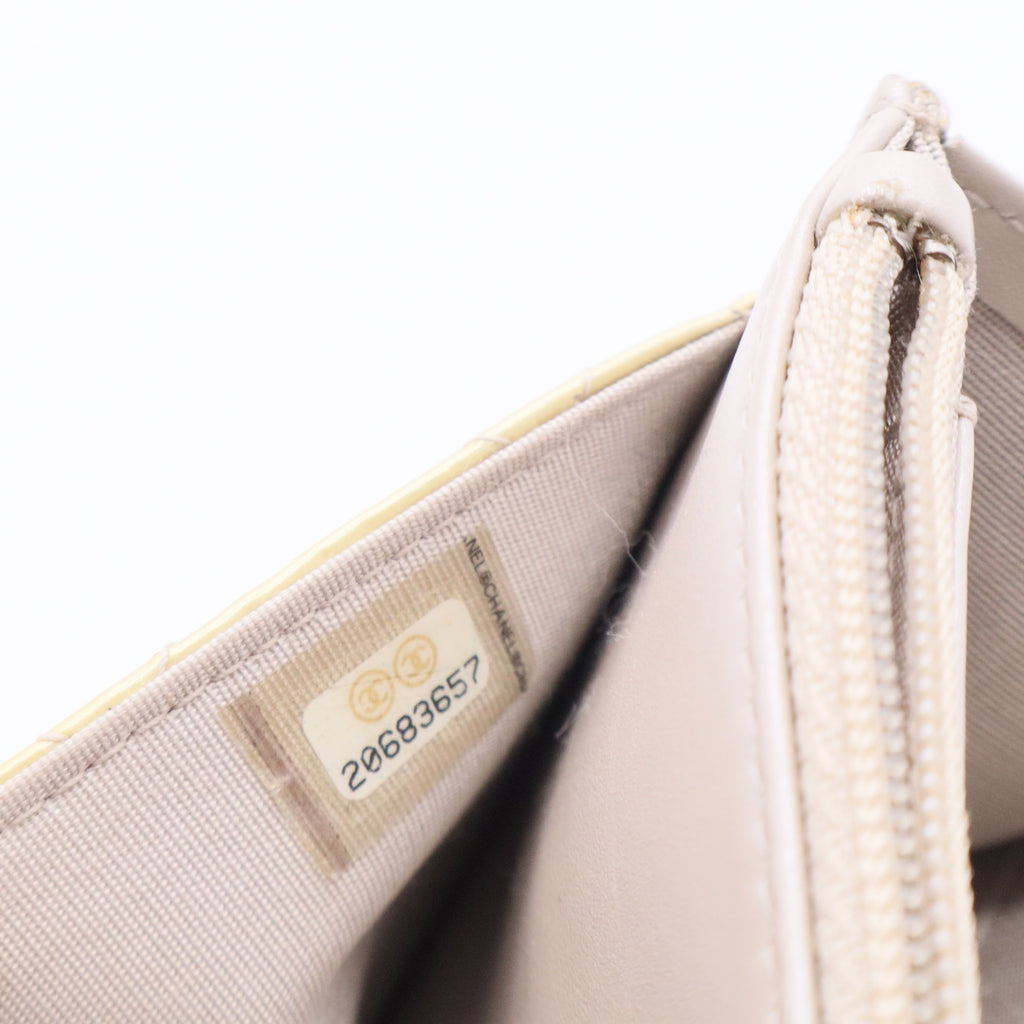 Boy Wallet on Chain Quilted Patent