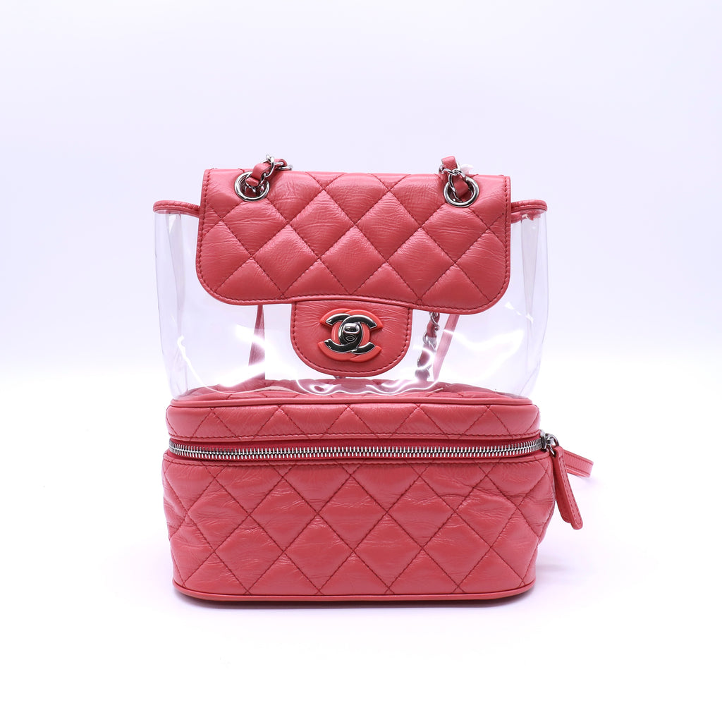 Crumpled Calfskin PVC Quilted Flap Backpack Twins LDJ4042