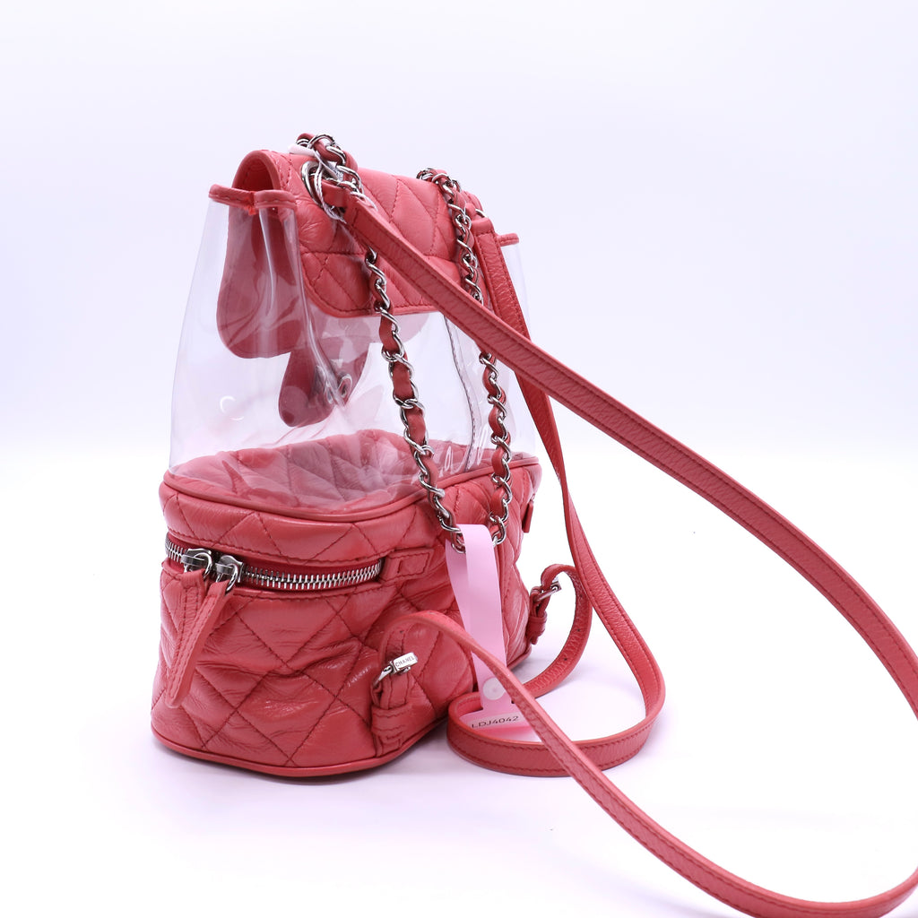 Crumpled Calfskin PVC Quilted Flap Backpack Twins LDJ4042