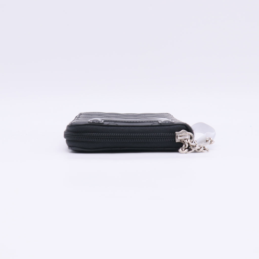 Calfskin Quilted Cambon Large Gusset Zip Around Wallet Black W22892