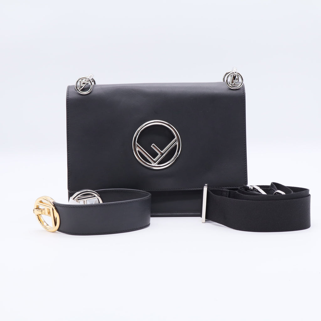 Fend Vitello Century Opaco F is Fendi Kan I Shoulder Bag Black twins B20510