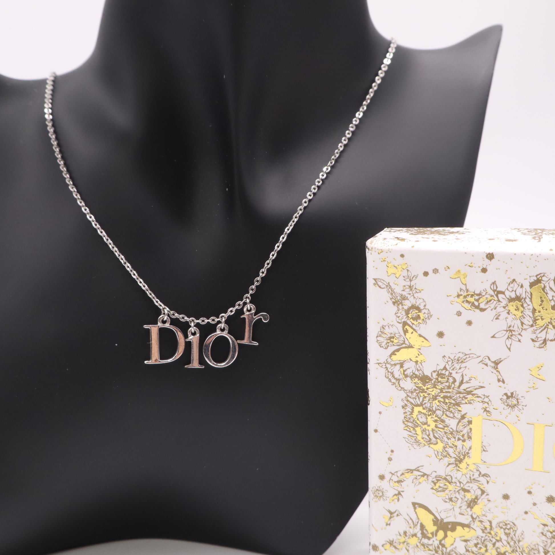 Christian Dior Crystal Dio(r)evolution Necklace Silver twins LDJ4911