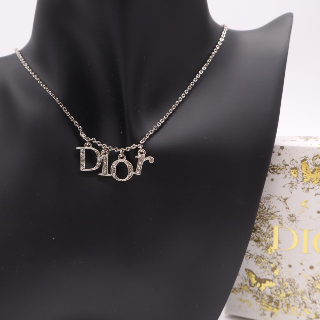 Christian Dior Crystal Dio(r)evolution Necklace Silver twins LDJ4914