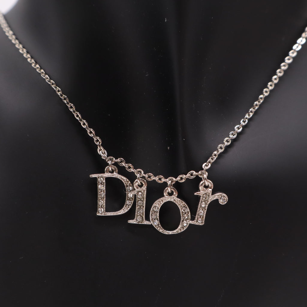 Christian Dior Crystal Dio(r)evolution Necklace Silver twins LDJ4914