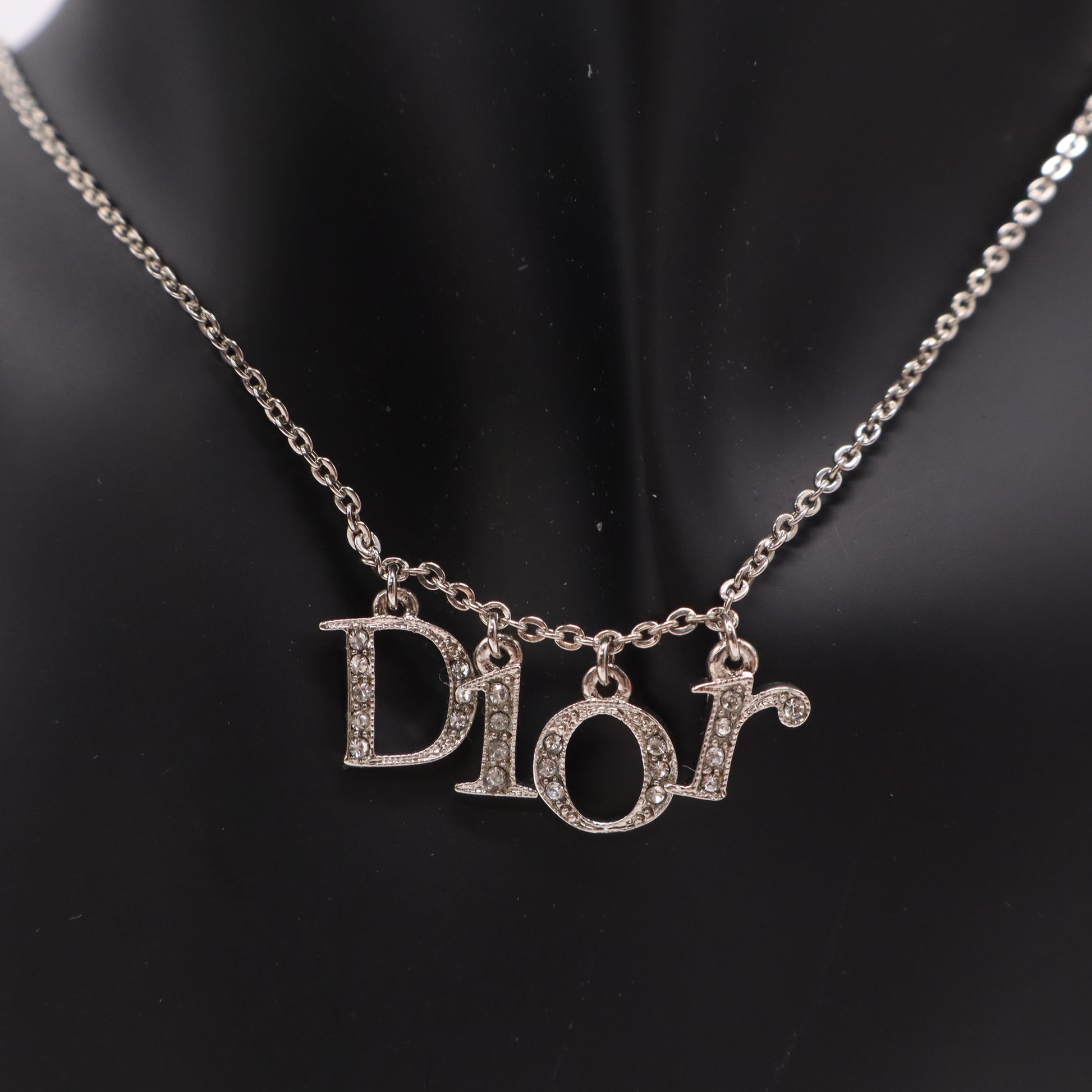 Christian Dior Crystal Dio(r)evolution Necklace Silver twins LDJ4914