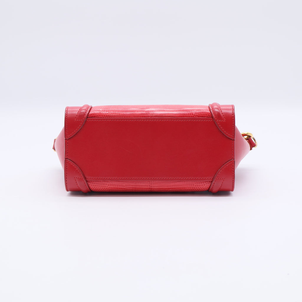 Celine Nano Red Python Luggage Bag twins