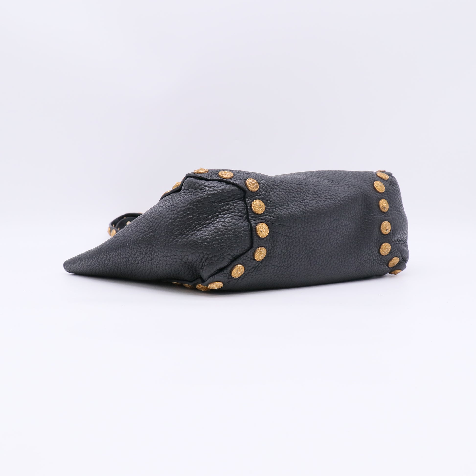 Valentino Garavani Pebble Calfskin Studded Zodiac Tote Black twins LDJ4890