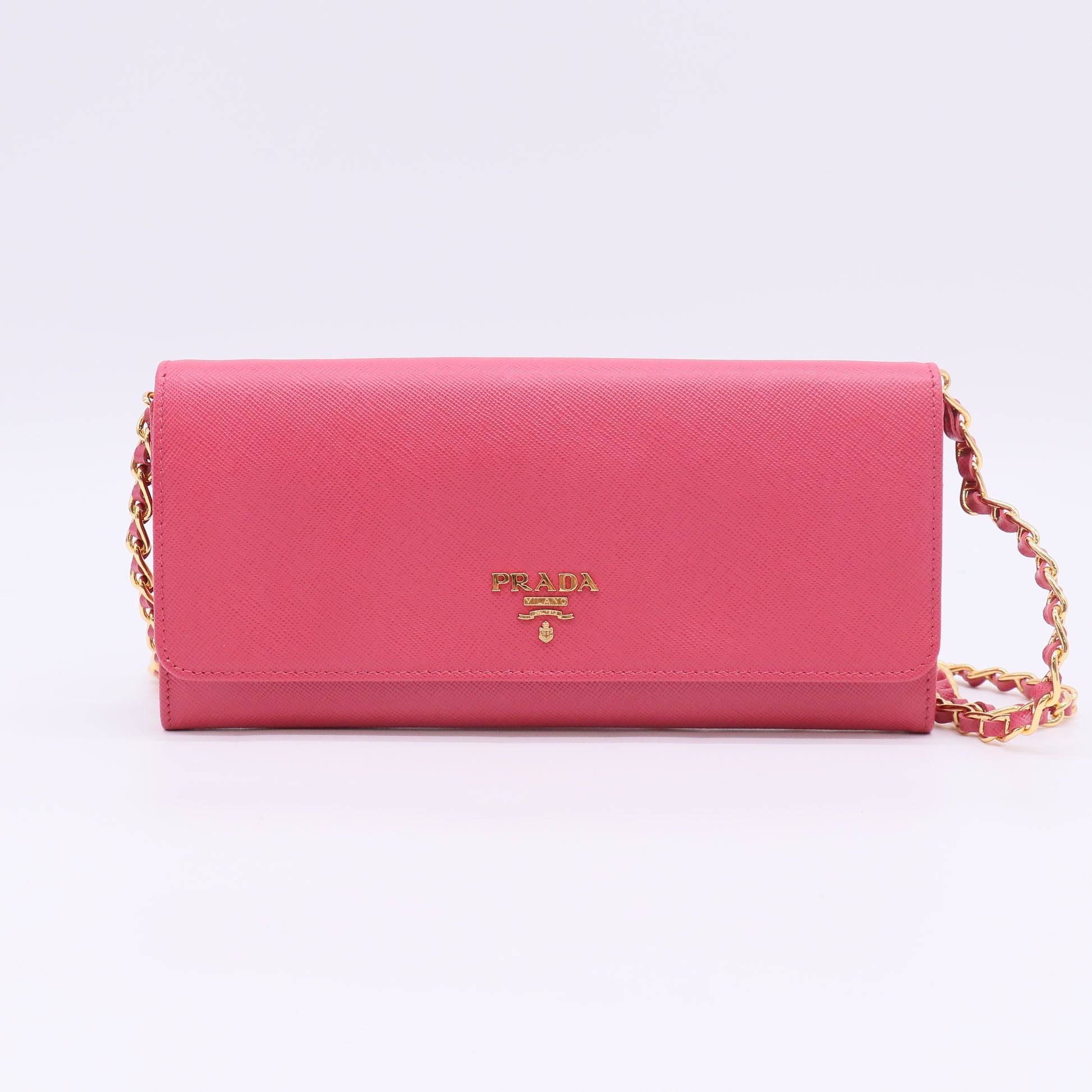 Prada Saffiano Metal Leather Wallet on Chain (WOC) W22998
