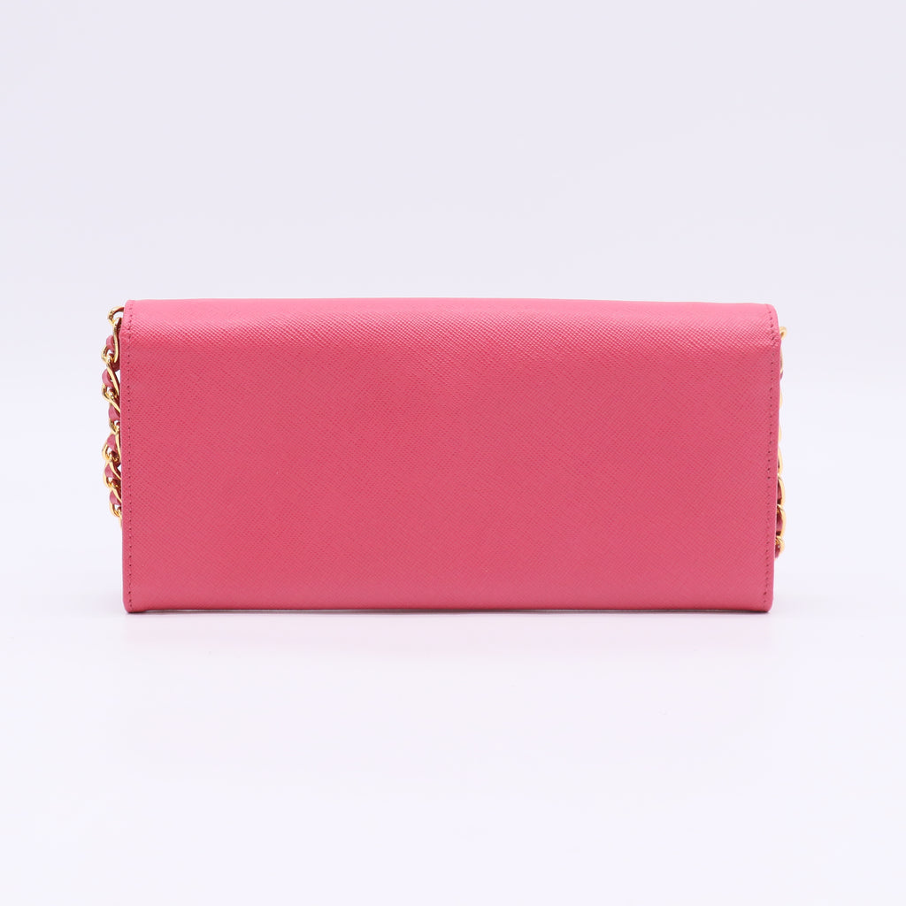 Prada Saffiano Metal Leather Wallet on Chain (WOC) W22998