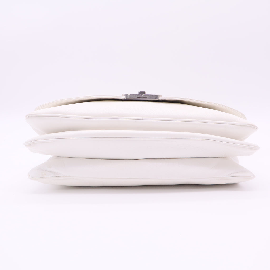 White medium BB Soft Flap shoulder bag twins