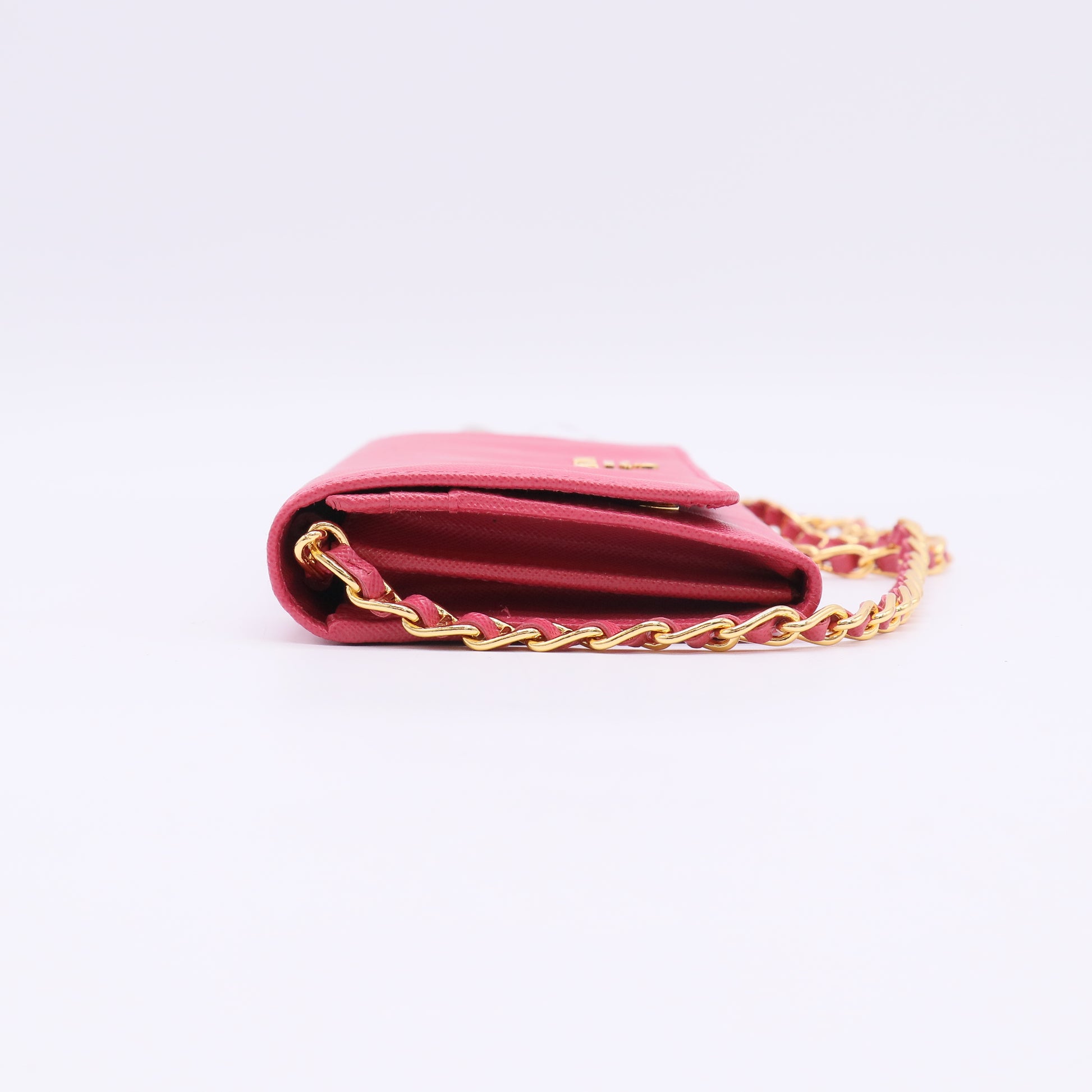 Prada Saffiano Metal Leather Wallet on Chain (WOC) W22998
