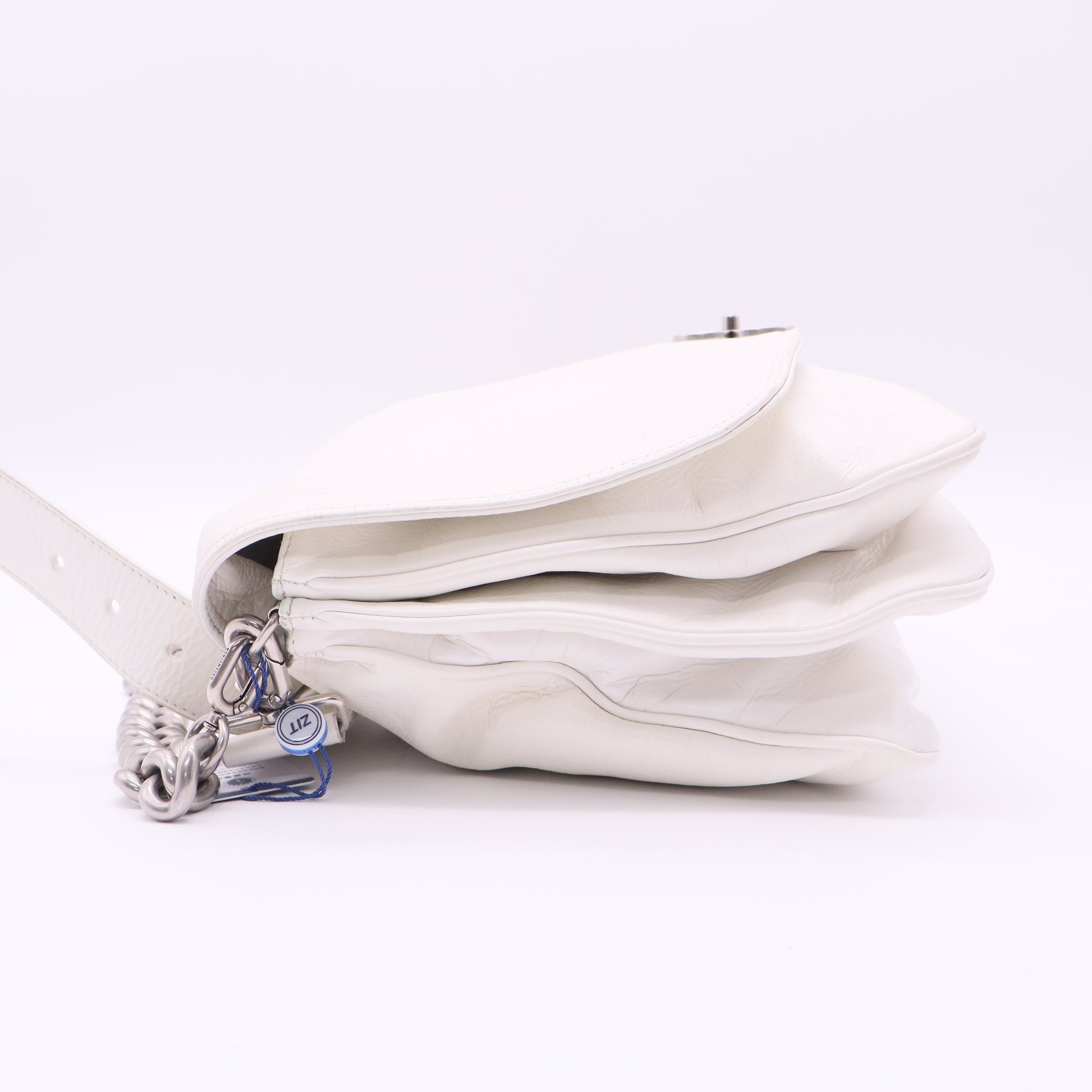 White medium BB Soft Flap shoulder bag twins