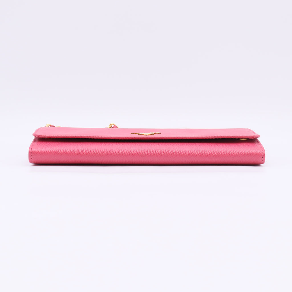 Prada Saffiano Metal Leather Wallet on Chain (WOC) W22998
