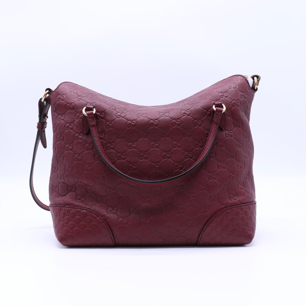 Gucci Red Guccissima Leather Bree Top Handle Bag twins B21714