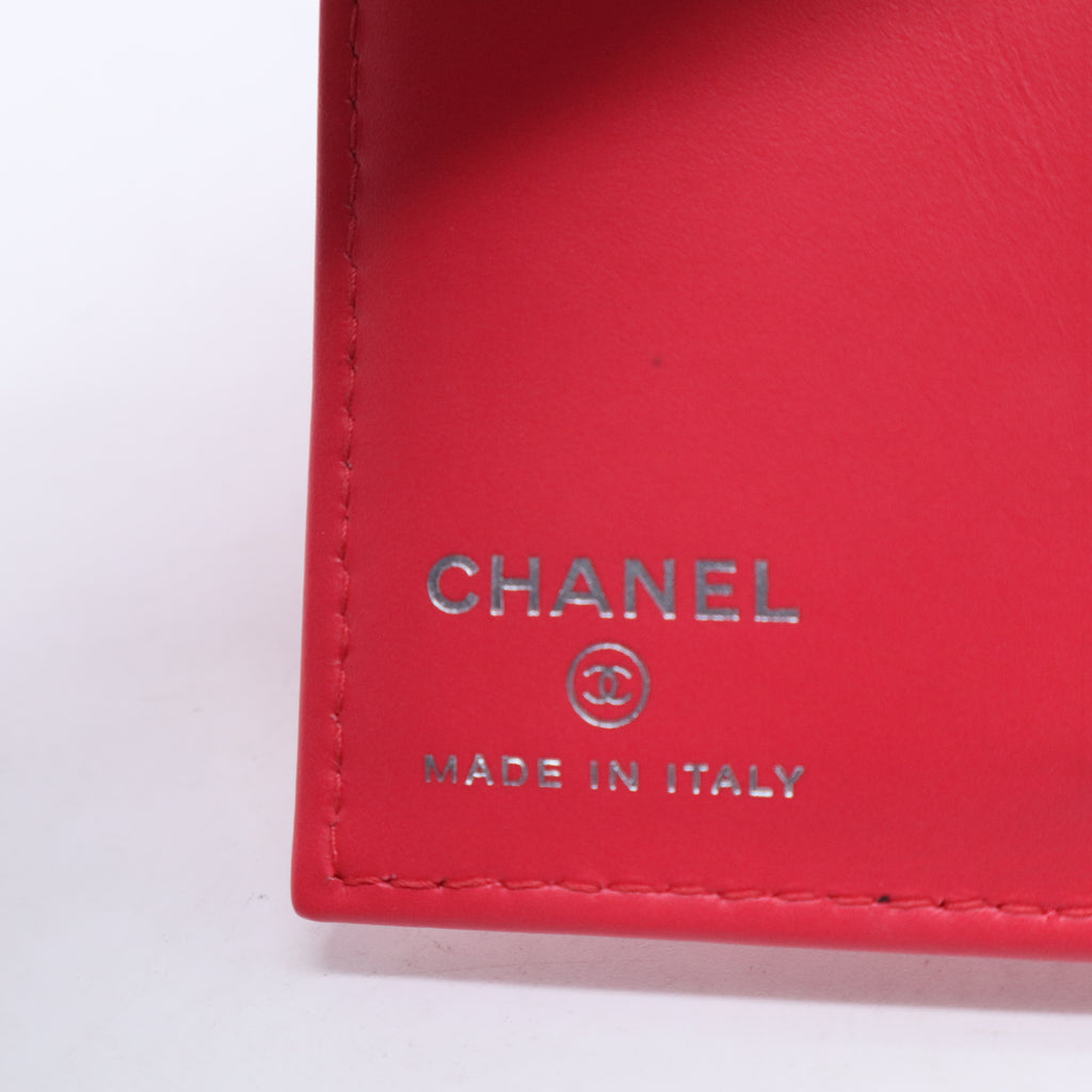 Pink Quilted Patent Leather Compact ID Wallet W20266