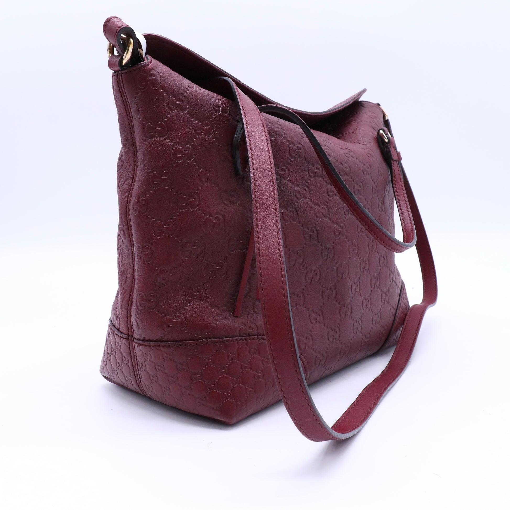 Gucci Red Guccissima Leather Bree Top Handle Bag twins B21714