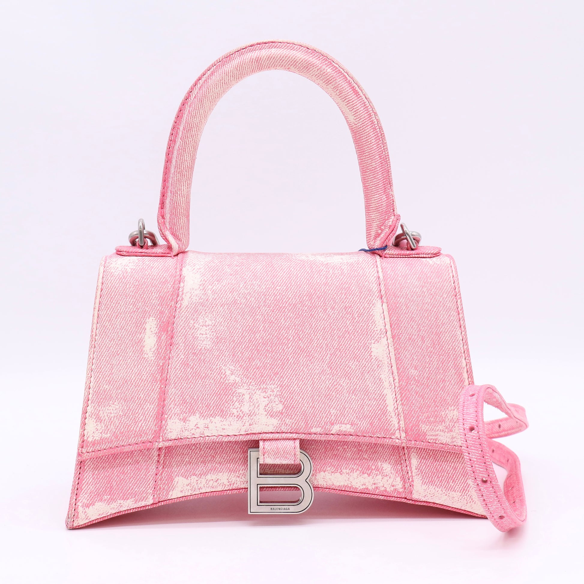 Hourglass Small Handbag Denim Print Pinktwins LDJ4894