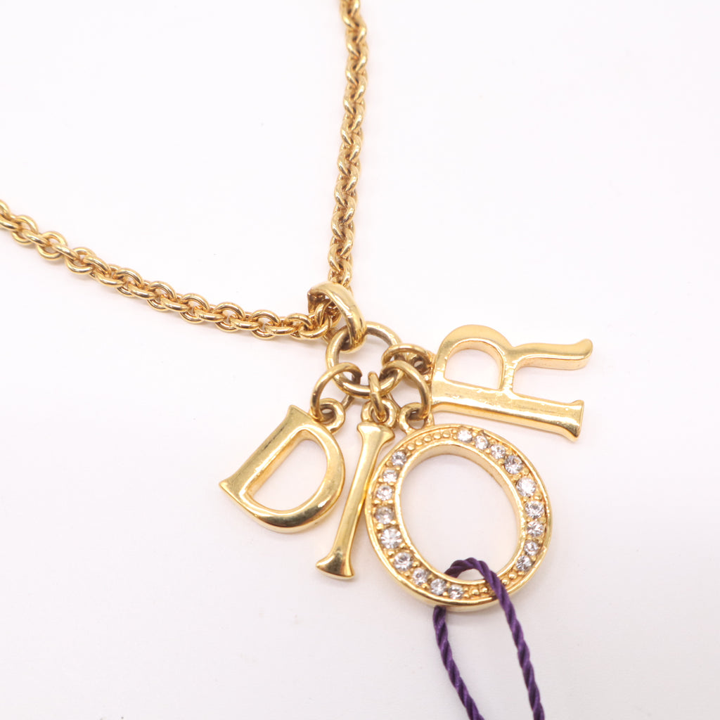 Christian Dior Crystal Dio(r)evolution Necklace Gold twins LDJ4905