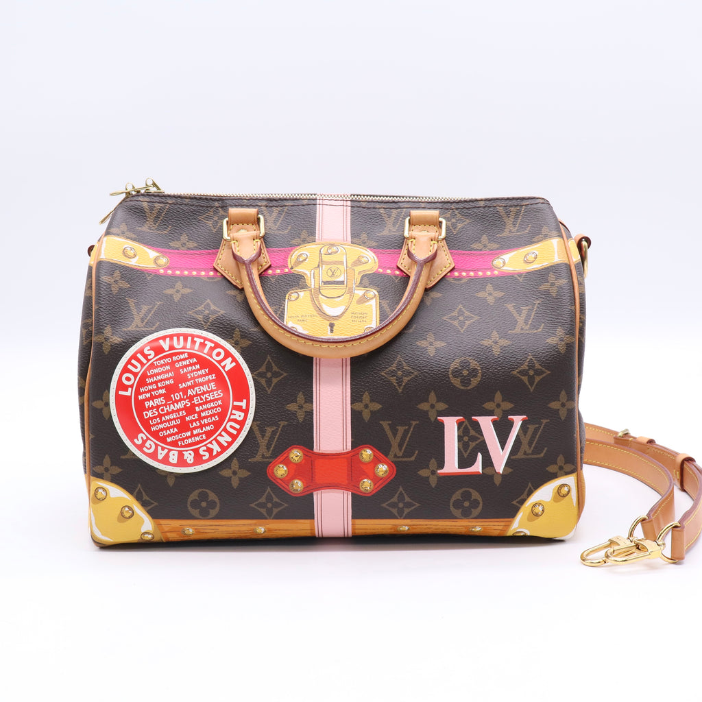 Speedy Bandouliere Bag Limited Edition Summer Trunks Monogram Canvas 30 Twins B20948