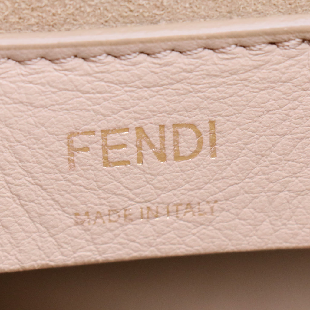 Vitello Liberty Bi-Color FF 1974 Embossed Chain Strap Kan U Shoulder Bag Black Maya