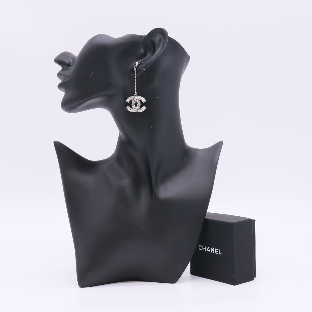 Baguette CC Drop Earrings Silver W22979