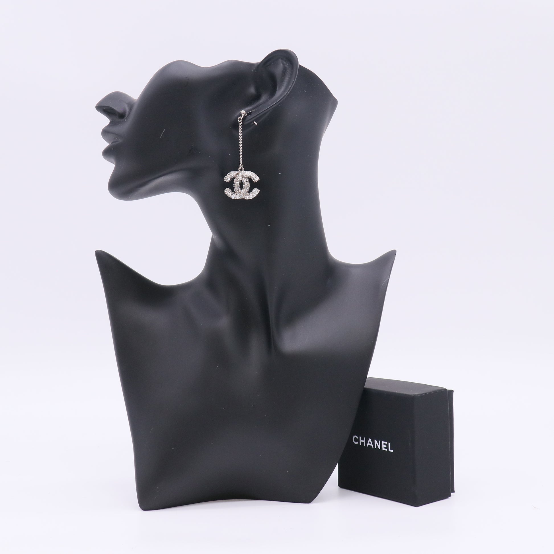 Baguette CC Drop Earrings Silver W22979
