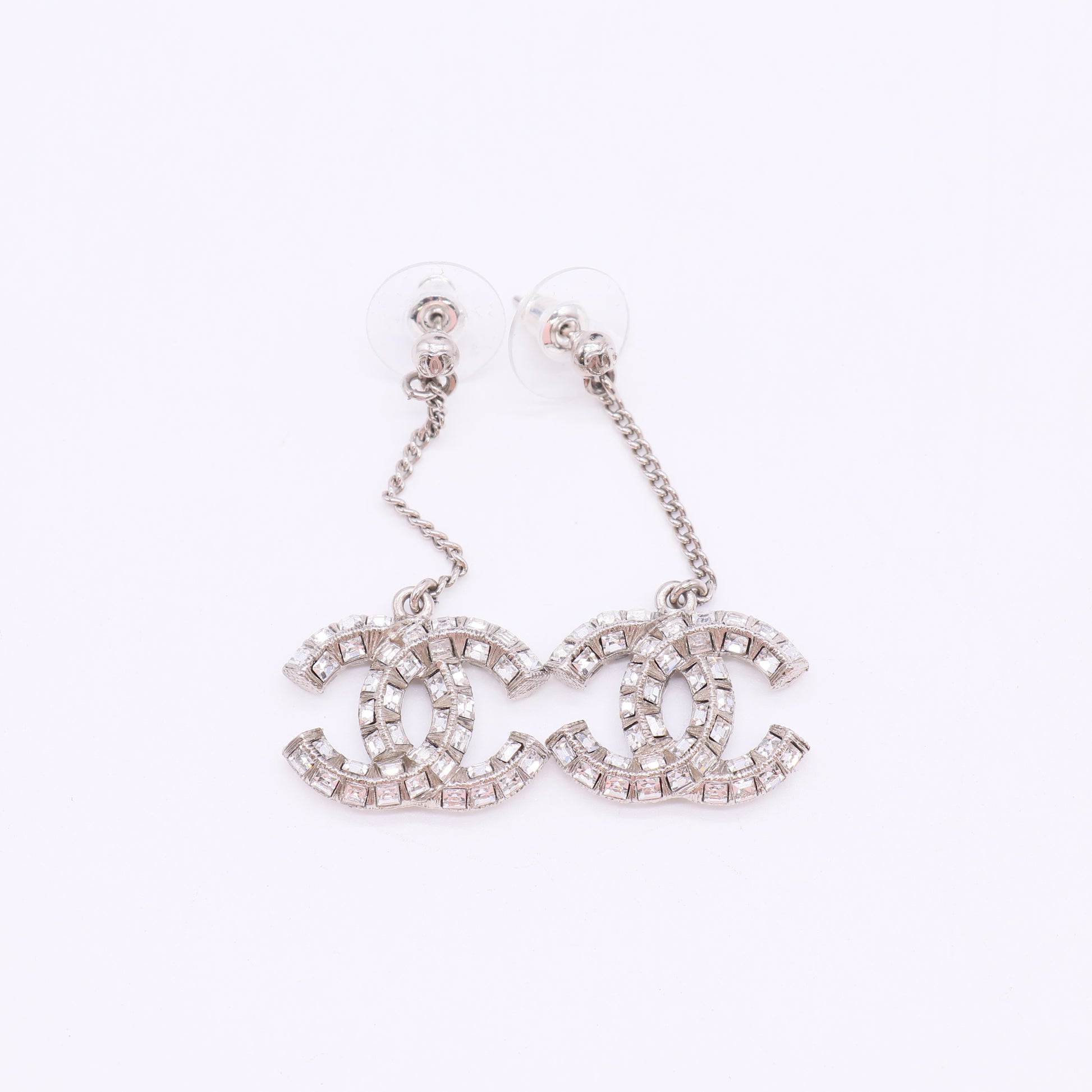 Baguette CC Drop Earrings Silver W22979
