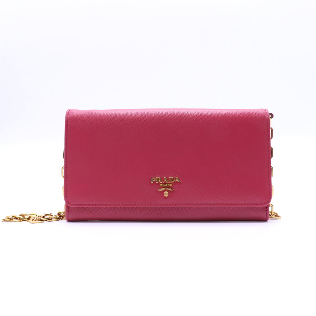 Chain Wallet Crossbody Saffiano Leather  W21284