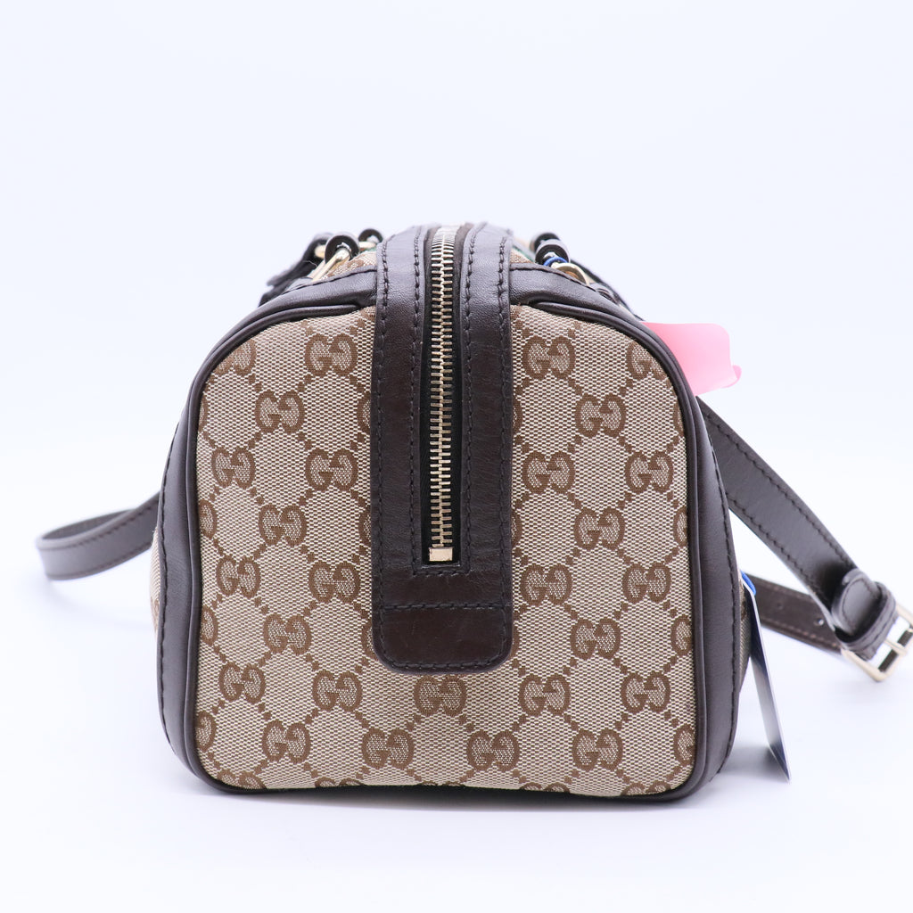 Vintage Web Boston Bag GG Canvas Small Twins