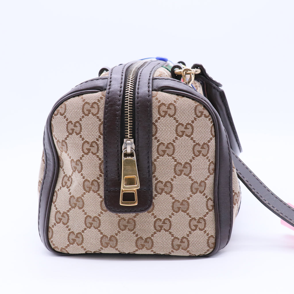 Vintage Web Boston Bag GG Canvas Small Twins
