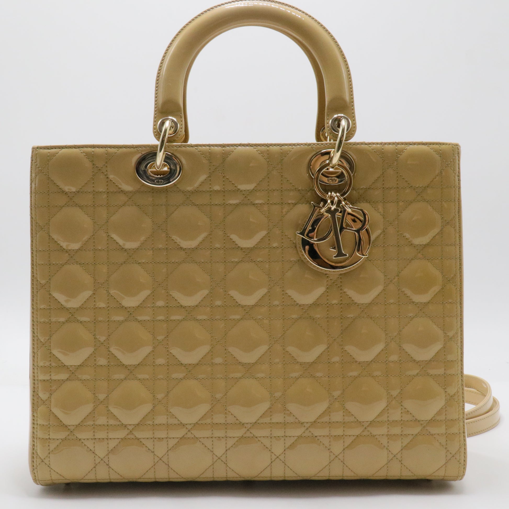 Lady Dior Bag Cannage Quilt Patent Large