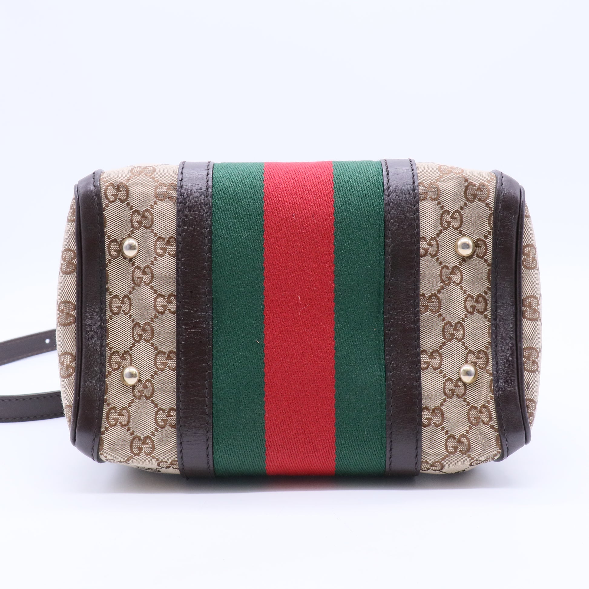 Vintage Web Boston Bag GG Canvas Small Twins