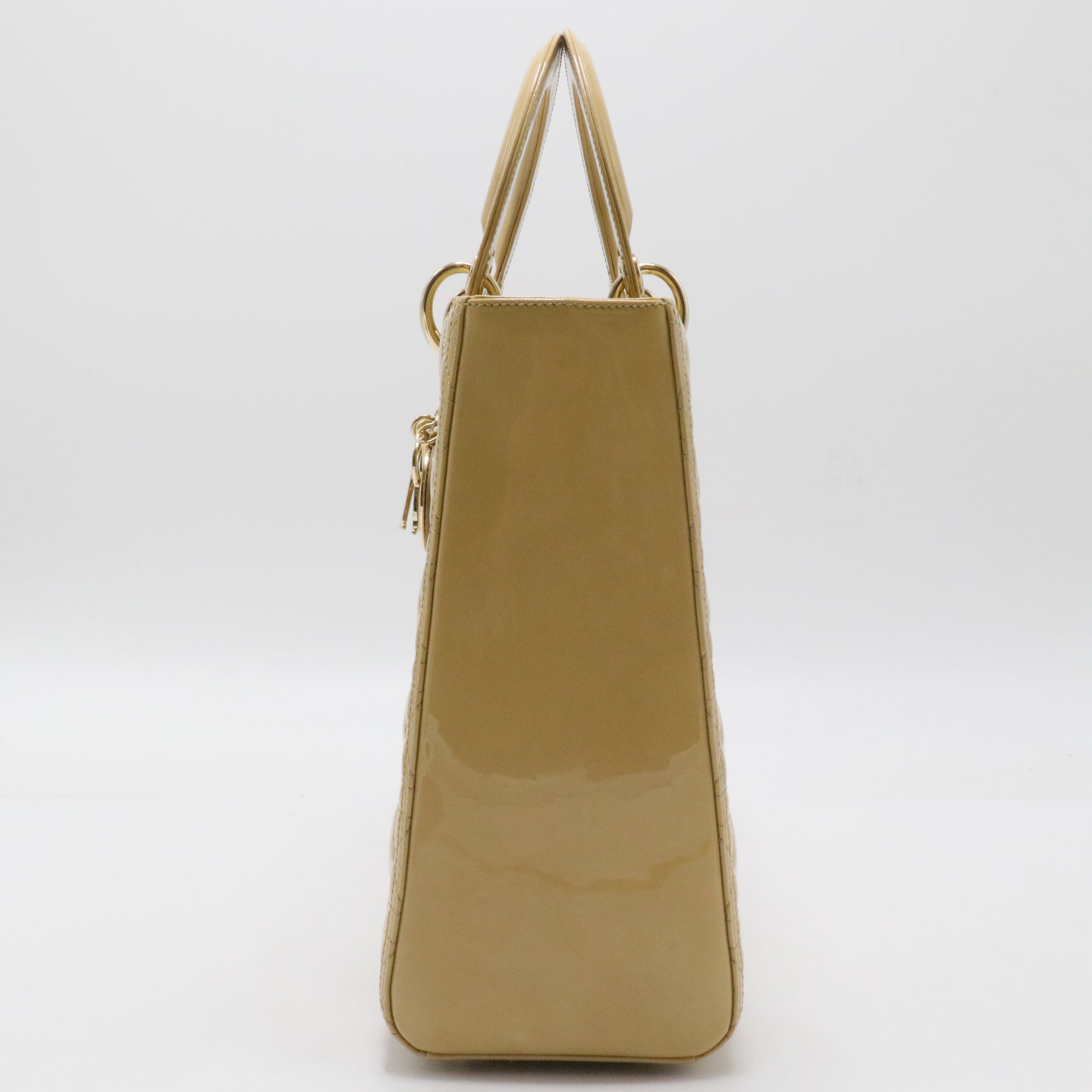 Lady Dior Bag Cannage Quilt Patent Large