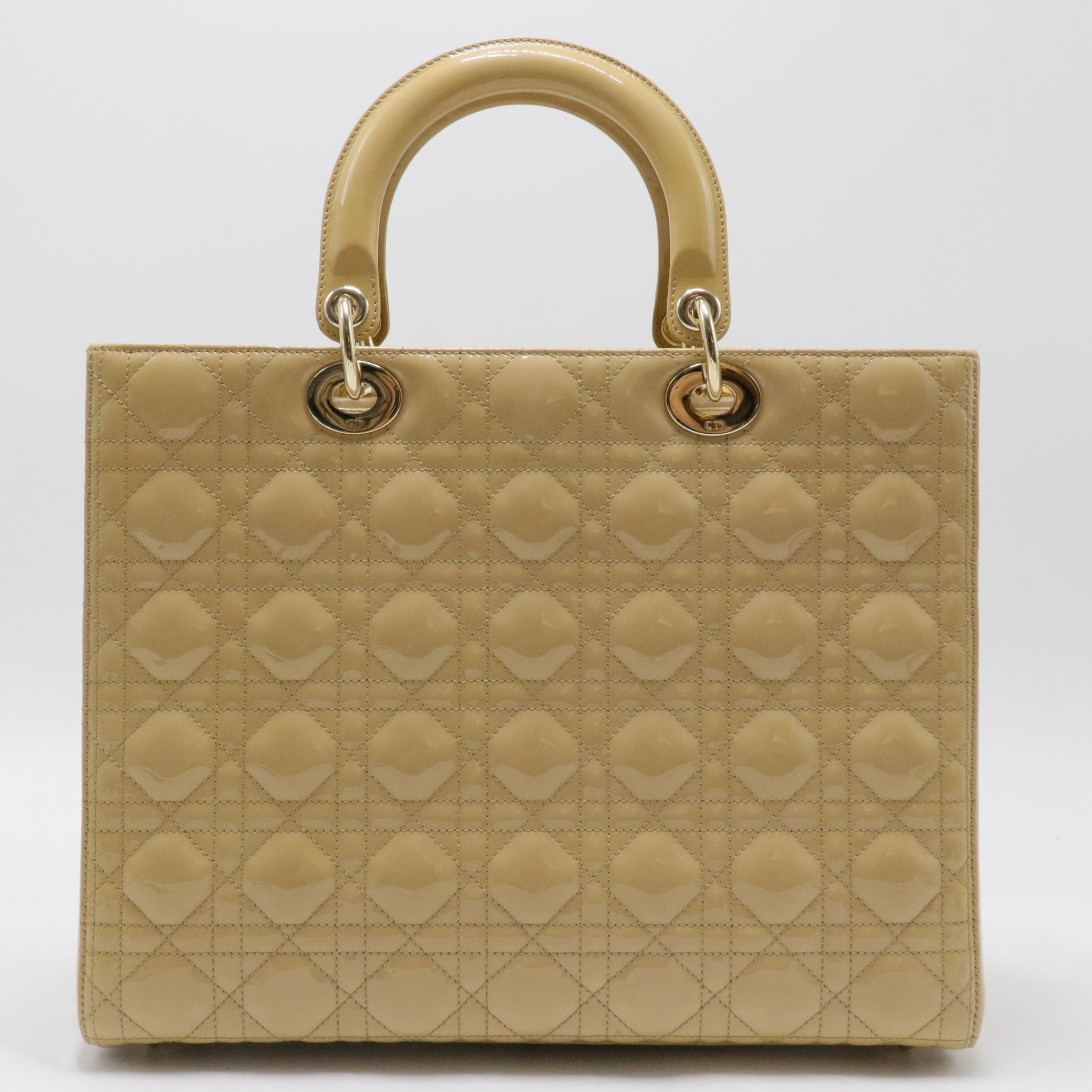 Lady Dior Bag Cannage Quilt Patent Large