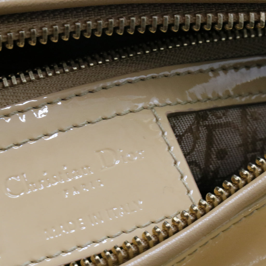 Lady Dior Bag Cannage Quilt Patent Large