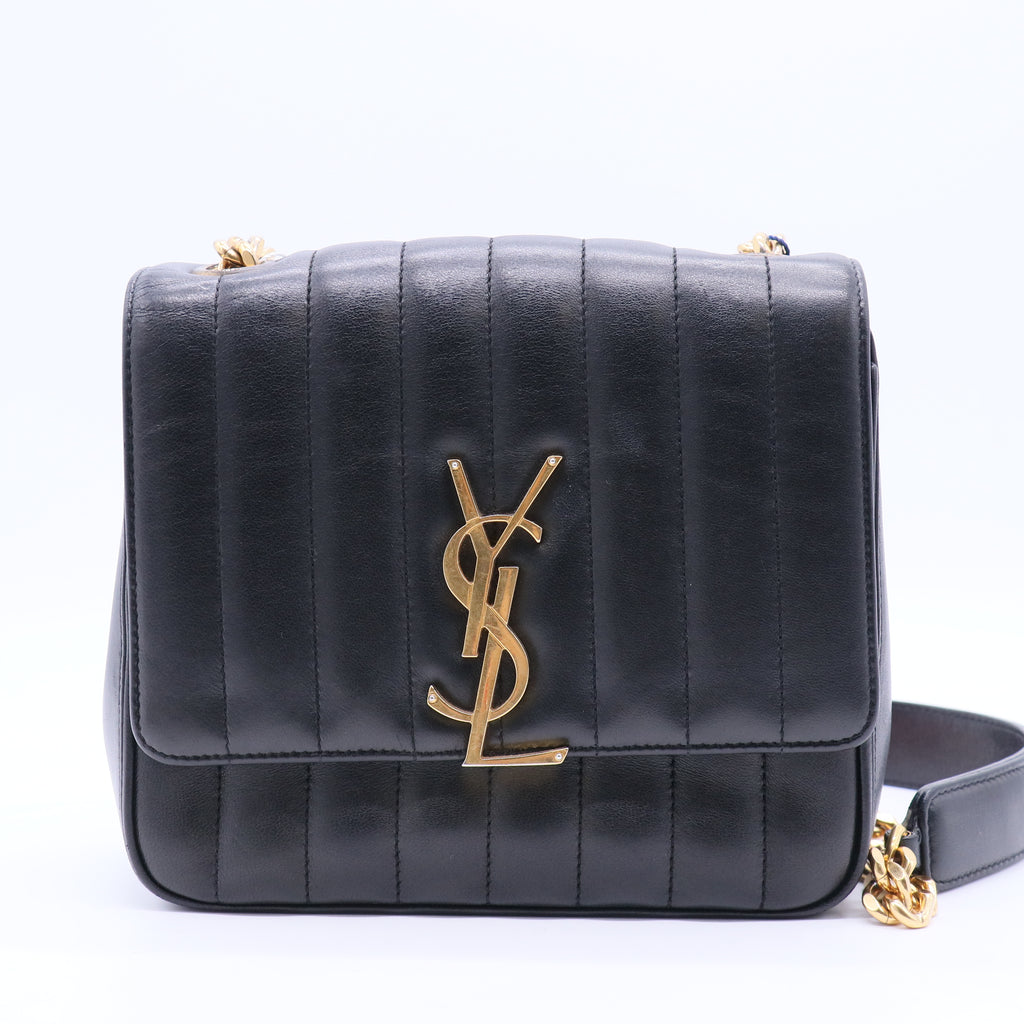 Vicky Crossbody Bag Vertical Quilted Grainy Leather Medium Twins