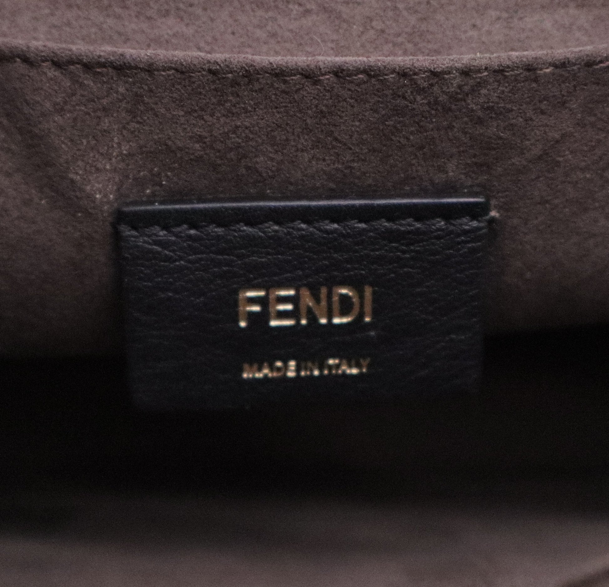 Fendi Dark Beige Leather Medium Scalloped Kan I Shoulder Bag gisel