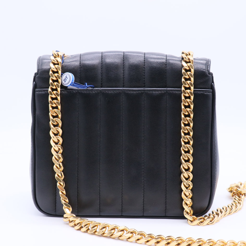 Vicky Crossbody Bag Vertical Quilted Grainy Leather Medium Twins
