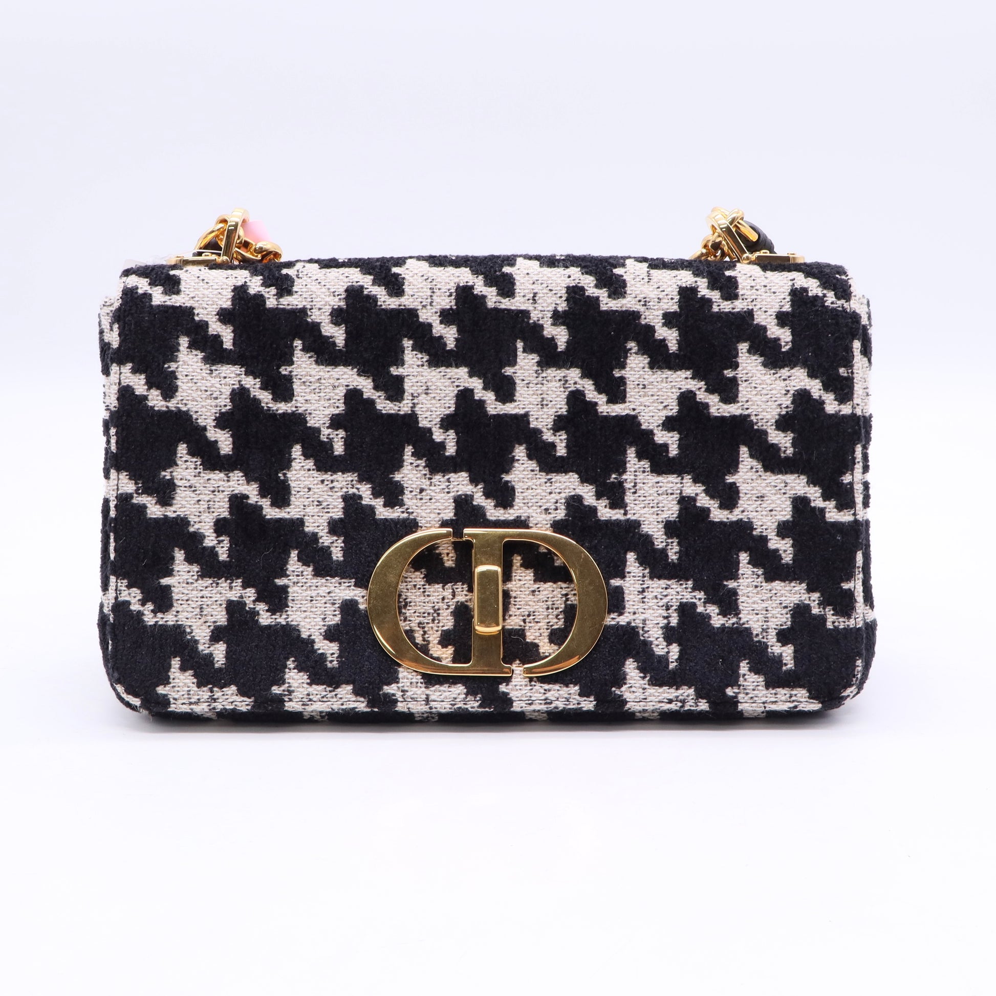 Christian Dior Caro Bag Macro-Houndstooth Fabric Medium twins LDJ3502