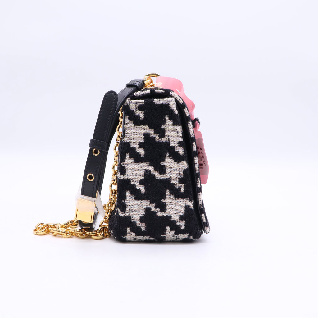 Christian Dior Caro Bag Macro-Houndstooth Fabric Medium twins LDJ3502