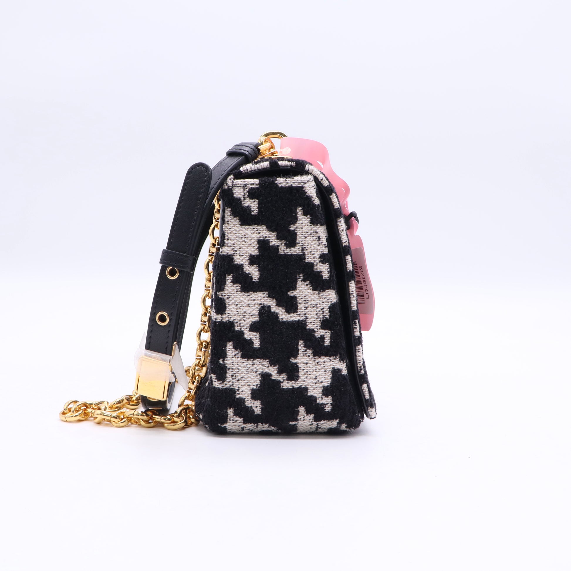 Christian Dior Caro Bag Macro-Houndstooth Fabric Medium twins LDJ3502