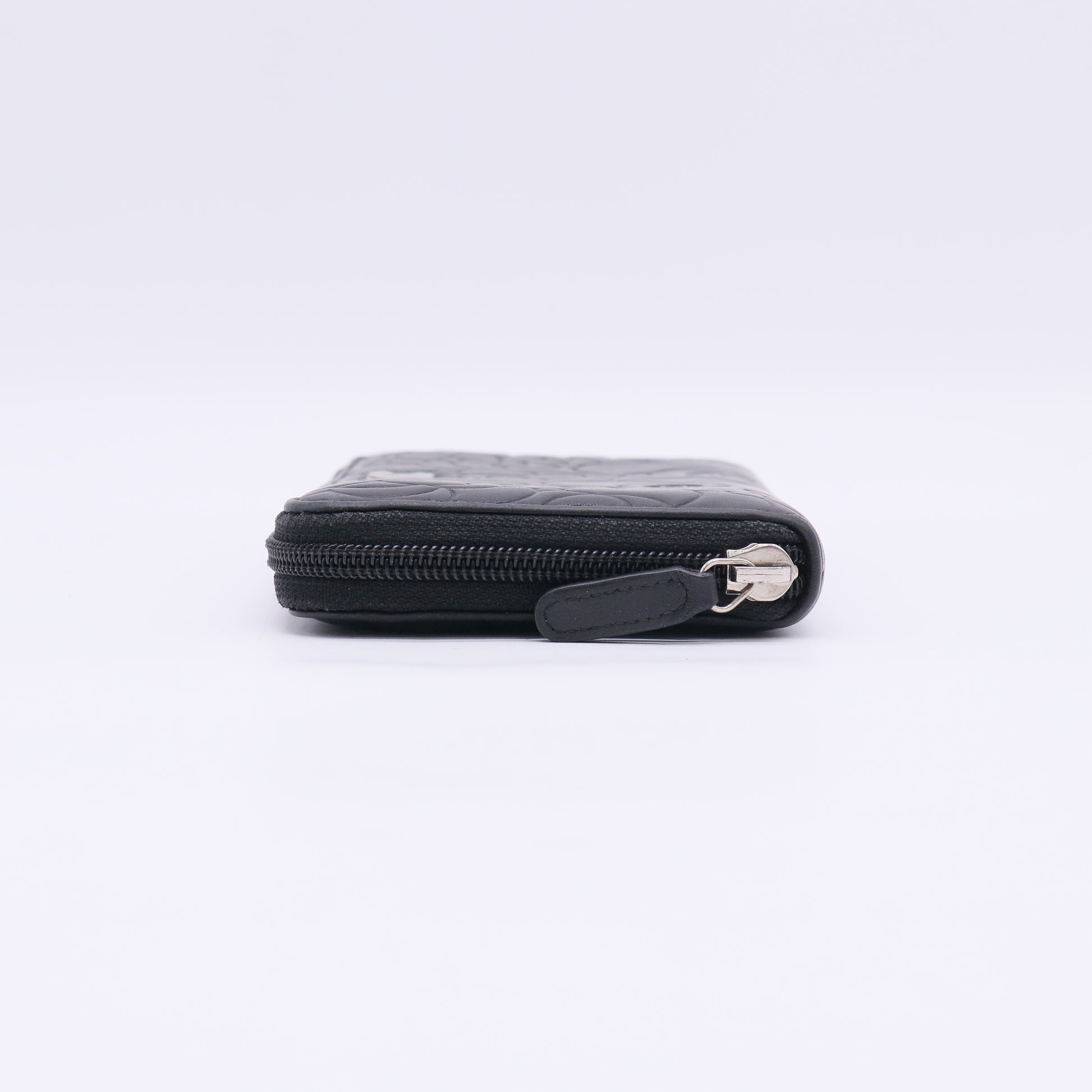 Chanel Camellia Embossed Lambskin Leather Zip Around Long Wallet W22900