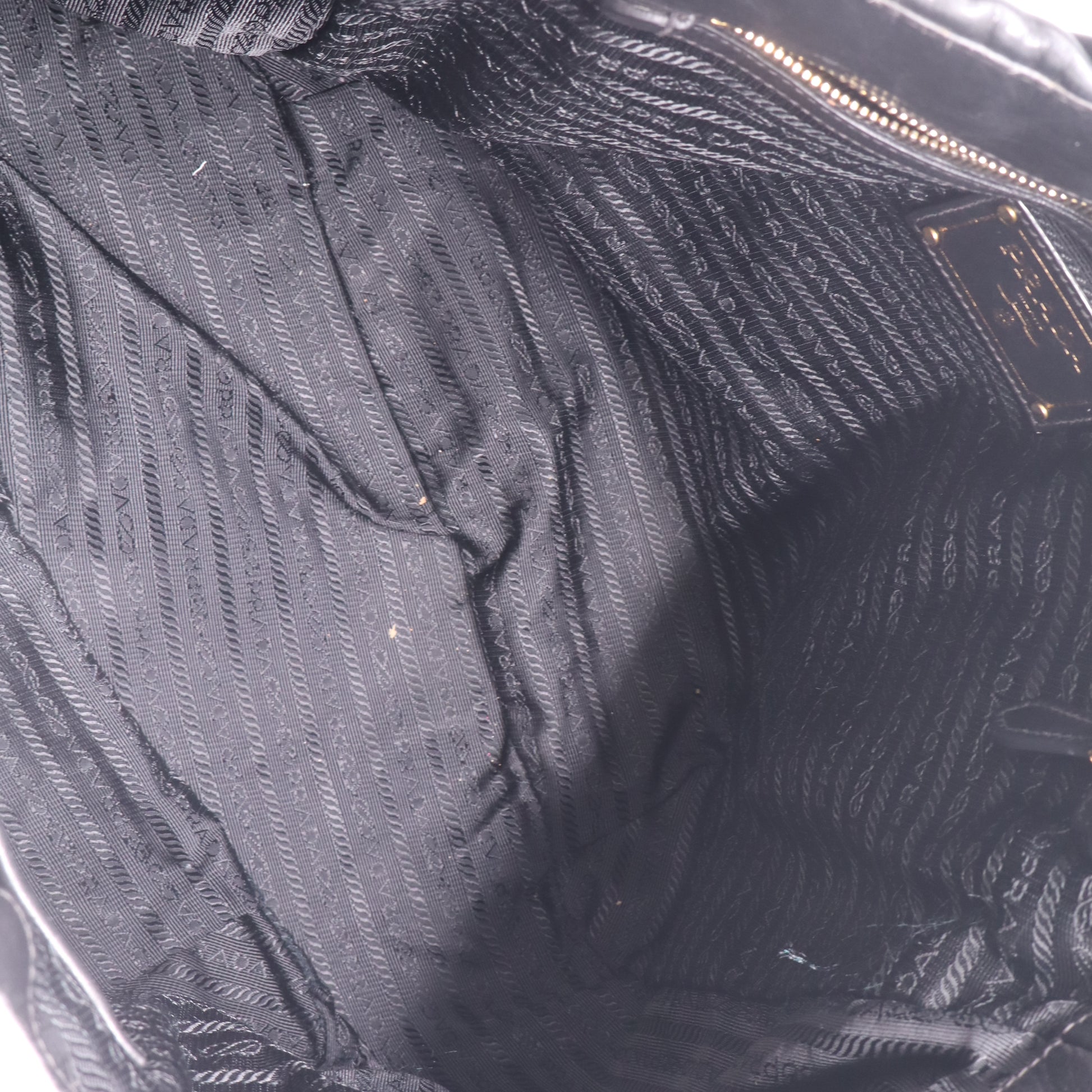 Prada Ruched Tote Bag Black twins B23052