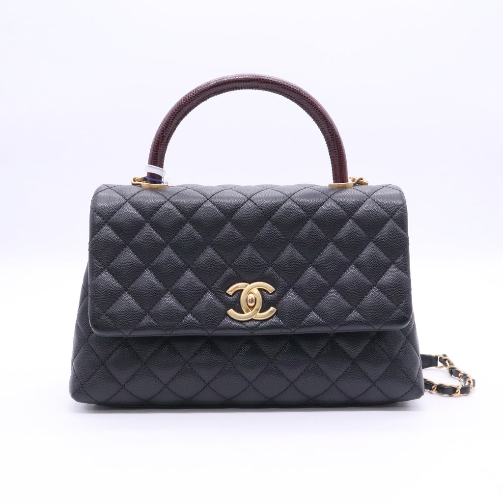 Chanel Caviar Quilted Coco Handle Flap Black twins LDJ3488